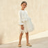 Juniors Round Neck Sleeveless Dress with Peplum Jacket
