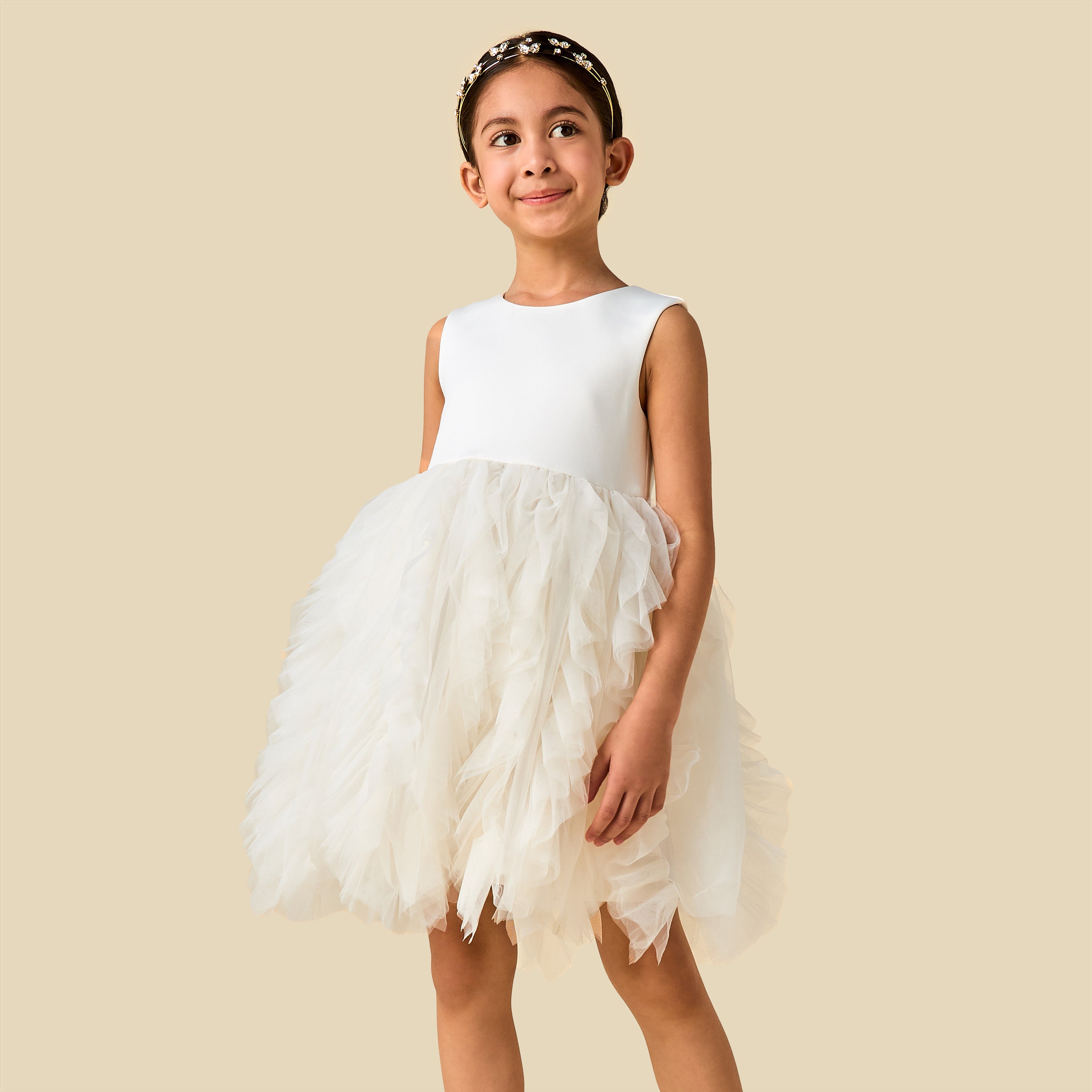Juniors Round Neck Sleeveless Dress with Peplum Jacket