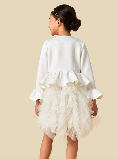 Juniors Round Neck Sleeveless Dress with Peplum Jacket-girls-clothing-dressesandjumpsuits-image-5