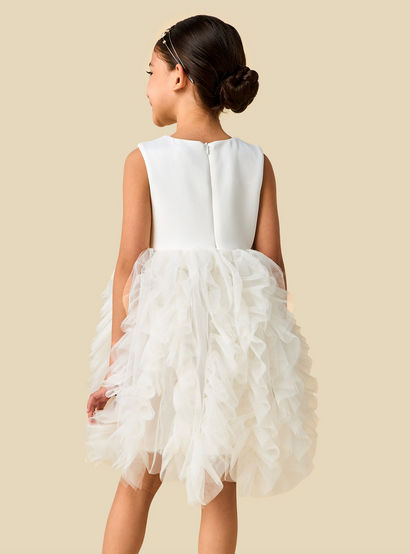 Juniors Round Neck Sleeveless Dress with Peplum Jacket-girls-clothing-dressesandjumpsuits-image-8