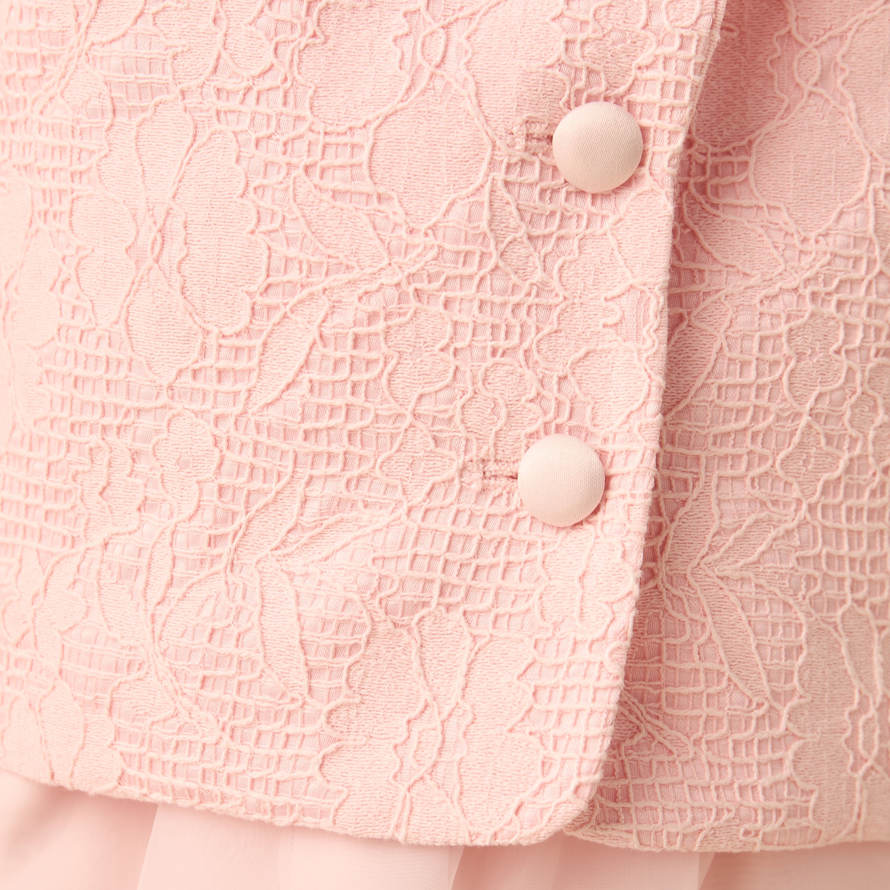 Juniors Sleeveless Dress with Floral Textured Collared Blazer