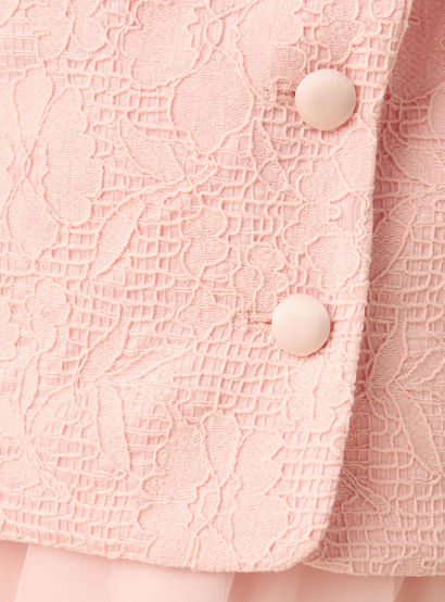 Juniors Sleeveless Dress with Floral Textured Collared Blazer-girls-clothing-dressesandjumpsuits-image-5