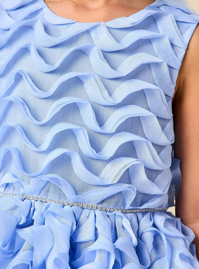 Juniors Round Neck Sleeveless Dress with Ruffle Detail-girls-clothing-dressesandjumpsuits-image-4