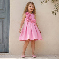 Juniors Round Neck Sleeveless Knee Length Prom Dress with Floral Applique-undefined-image-1