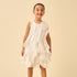 Juniors Round Neck Sleeveless A-line Dress with Ruffle Detail