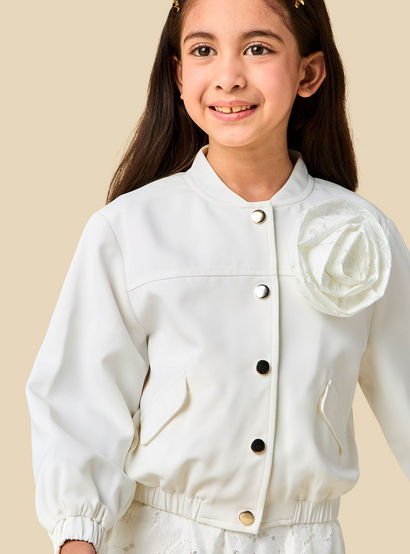 Juniors Round Neck Long Sleeves Jacket and Pants Set with Lace Detail-baby-girls-clothing-setsandcoords-image-5