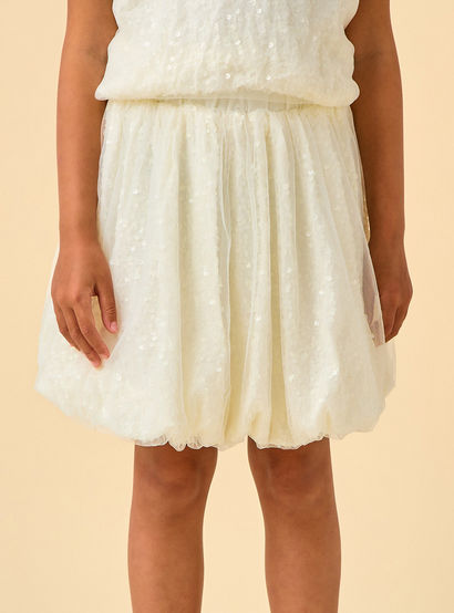 Juniors Crew Neck Short Sleeves Top and Skirt Set with Sequin Detail-baby-girls-clothing-setsandcoords-image-5