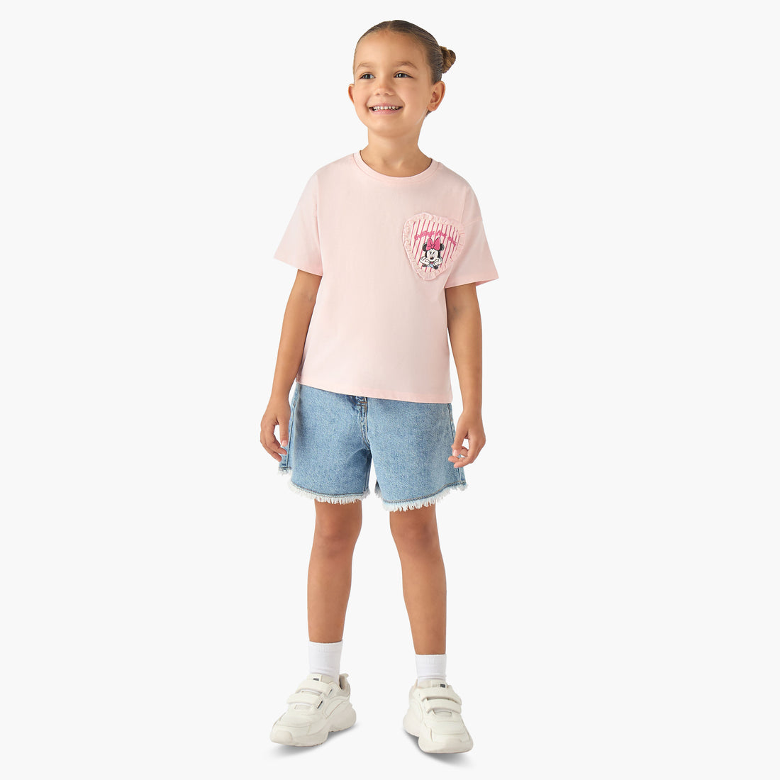 Disney Crew Neck Short Sleeves T-shirt with Minnie Mouse Print