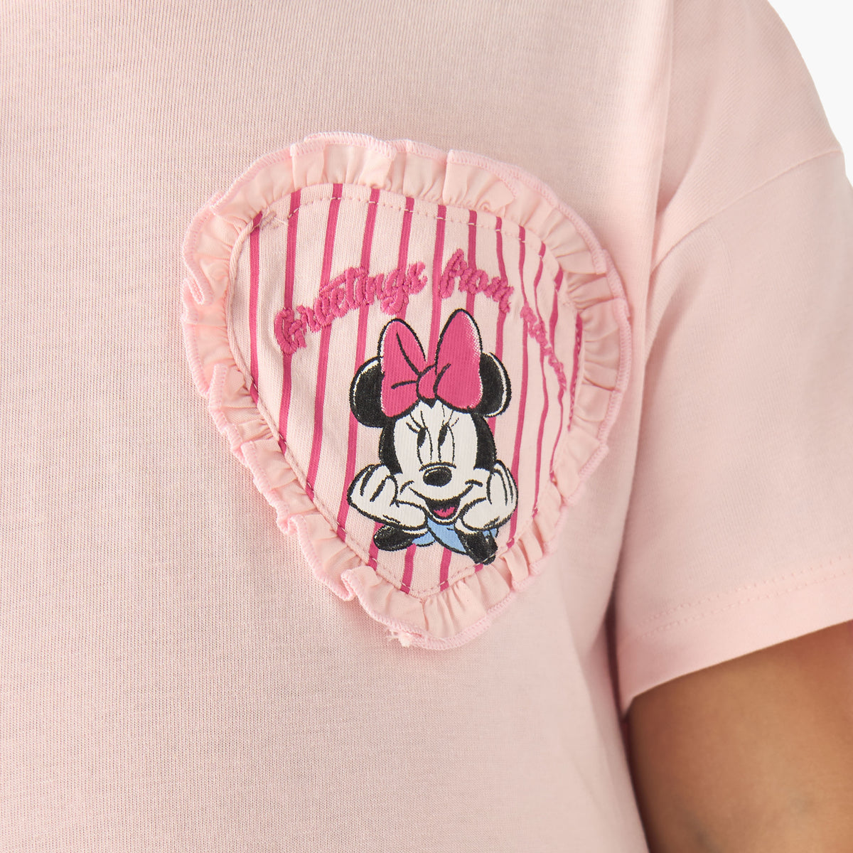 Disney Crew Neck Short Sleeves T-shirt with Minnie Mouse Print