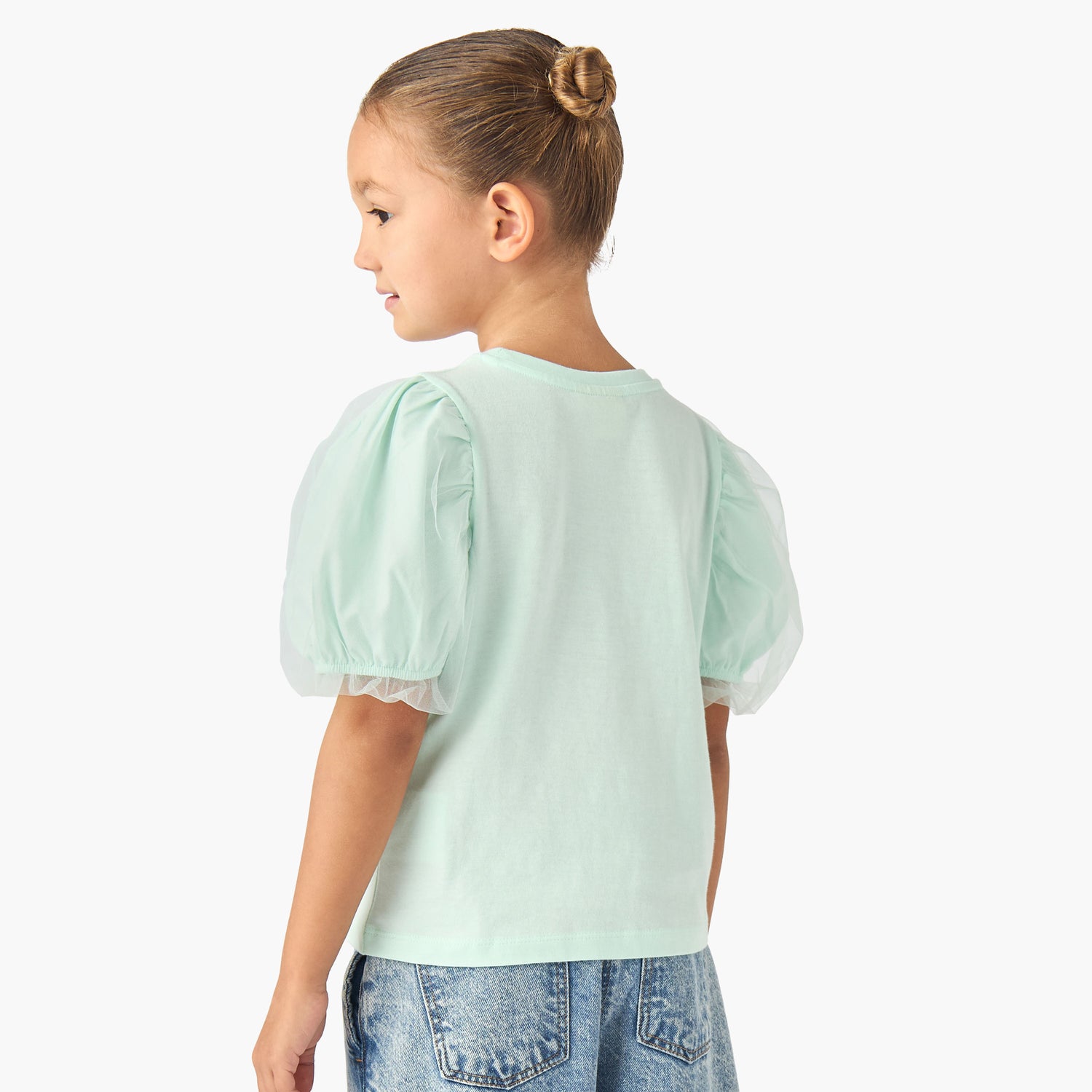 Disney Round Neck Short Sleeve T-shirt with Stitch Print