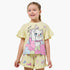 Disney Crew Neck Short Sleeve T-shirt with Marie Print - Yellow / 1-2 yrs