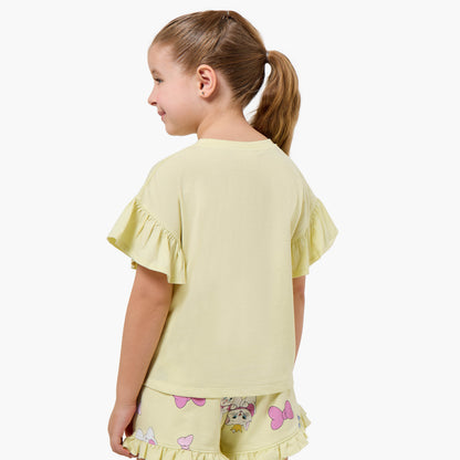 Disney Crew Neck Short Sleeve T-shirt with Marie Print