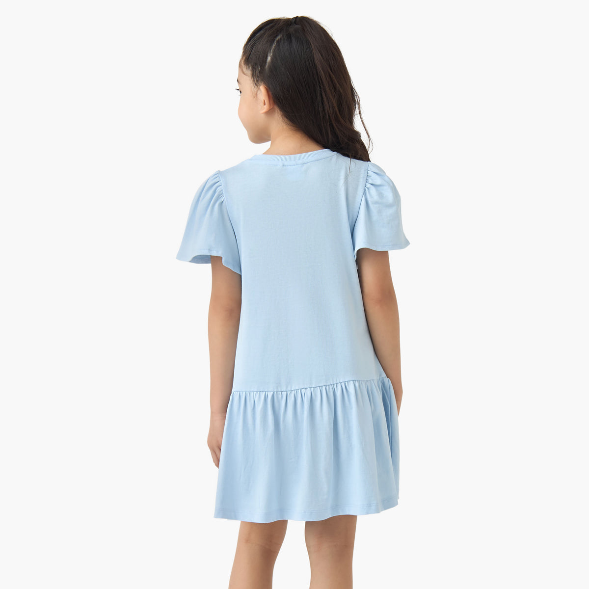Disney Round Neck Short Sleeves A-line Dress with Minnie and Daisy Print