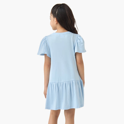 Disney Round Neck Short Sleeves A-line Dress with Minnie and Daisy Print