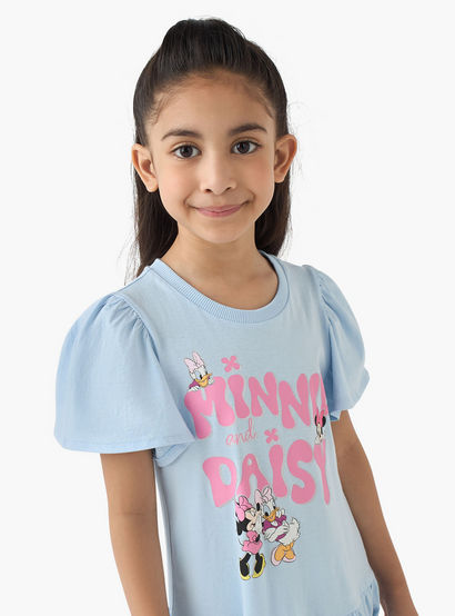 Disney Round Neck Short Sleeves A-line Dress with Minnie and Daisy Print-girls-clothing-dressesandjumpsuits-image-4