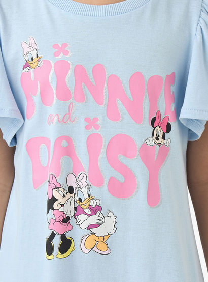 Disney Round Neck Short Sleeves A-line Dress with Minnie and Daisy Print-girls-clothing-dressesandjumpsuits-image-5