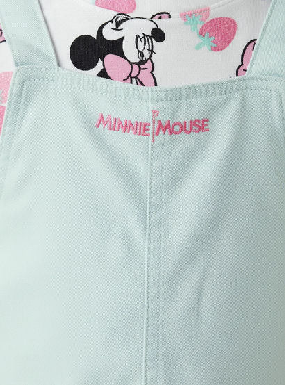 Disney Round Neck Short Sleeves T-shirt and Pinafore Set with Minnie Mouse Print-girls-clothing-dressesandjumpsuits-image-4