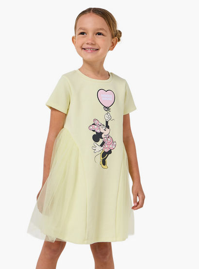 Disney Round Neck Short Sleeve A-line Dress with Minnie Mouse Print-girls-clothing-dressesandjumpsuits-image-1