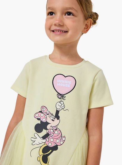 Disney Round Neck Short Sleeve A-line Dress with Minnie Mouse Print-girls-clothing-dressesandjumpsuits-image-4