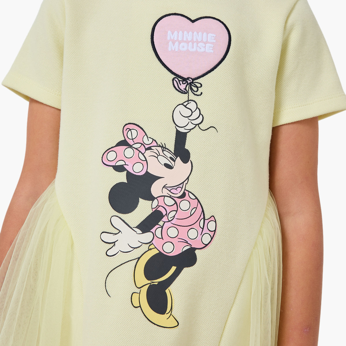 Disney Round Neck Short Sleeve A-line Dress with Minnie Mouse Print