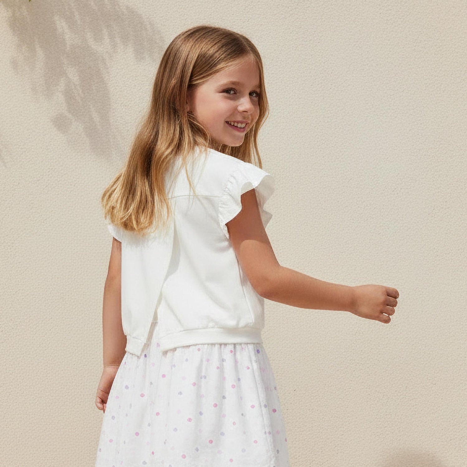Disney Crew Neck Cap Sleeves Knee Length Dress with Stitch Print