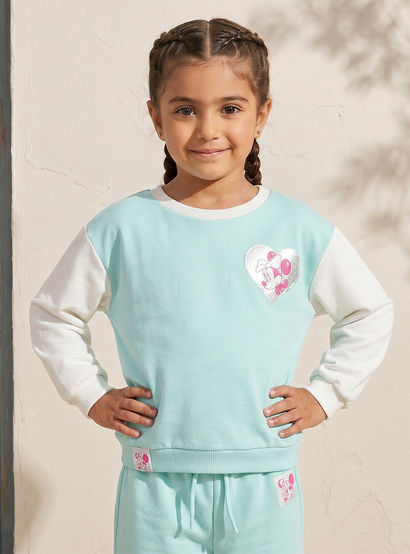 Disney Round Neck Long Sleeves Sweatshirt and Joggers Set with Minnie Mouse Print-baby-girls-clothing-setsandcoords-image-2