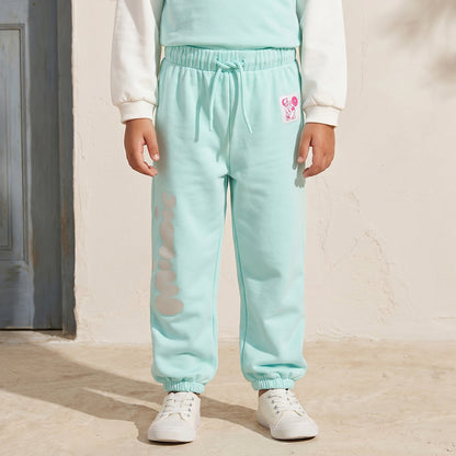Disney Round Neck Long Sleeves Sweatshirt and Joggers Set with Minnie Mouse Print