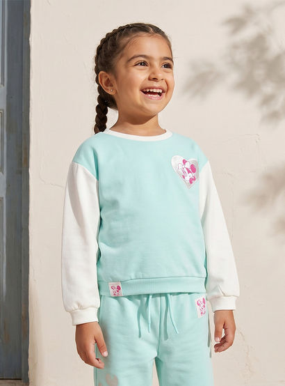 Disney Round Neck Long Sleeves Sweatshirt and Joggers Set with Minnie Mouse Print-baby-girls-clothing-setsandcoords-image-7