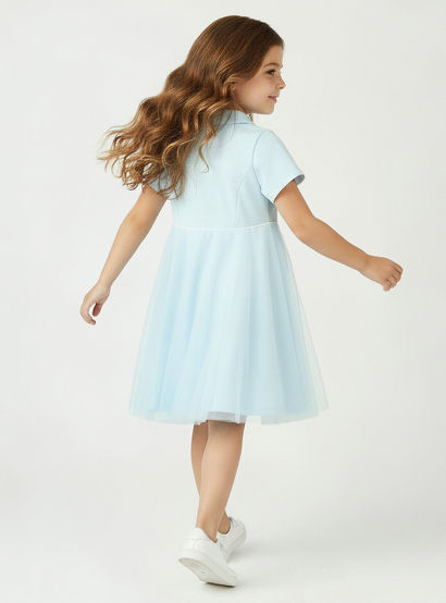 Kappa Collared Short Sleeve Polo Dress with Tulle Overlay-girls-clothing-dressesandjumpsuits-image-3