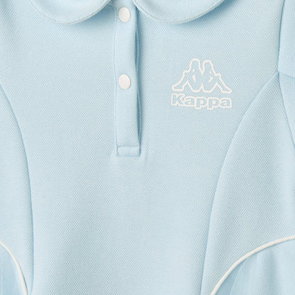 Kappa Collared Short Sleeve Polo Dress with Tulle Overlay