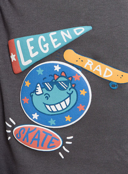 Juniors Cotton Crew Neck Long Sleeves Pyjama Set with Bear Print-boys-clothing-nightwear-image-7