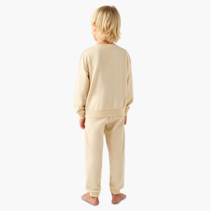 Juniors Crew Neck Long Sleeves Pyjama Set with Lion Applique