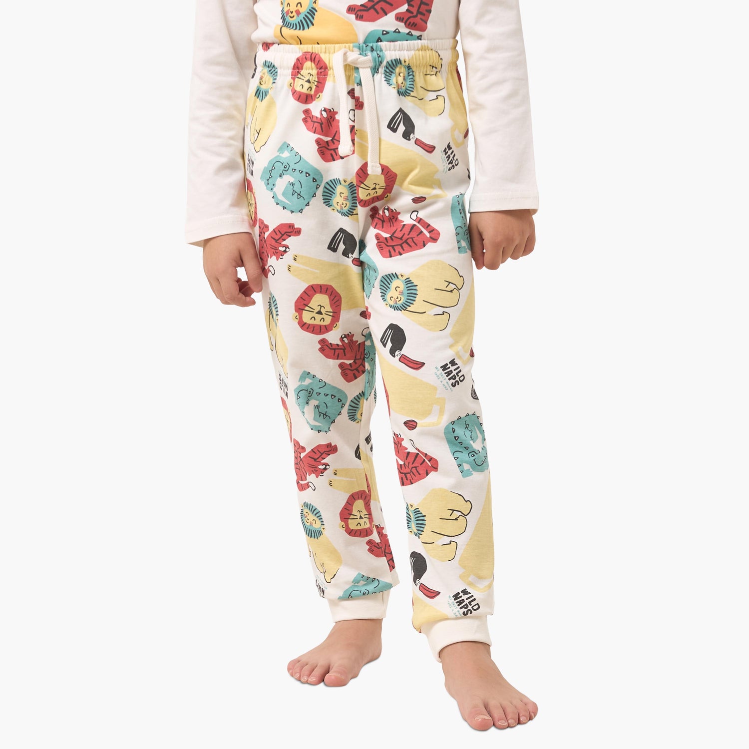 Pack of 2 Juniors Cotton Crew Neck Long Sleeves Pyjama Set with Assorted Print