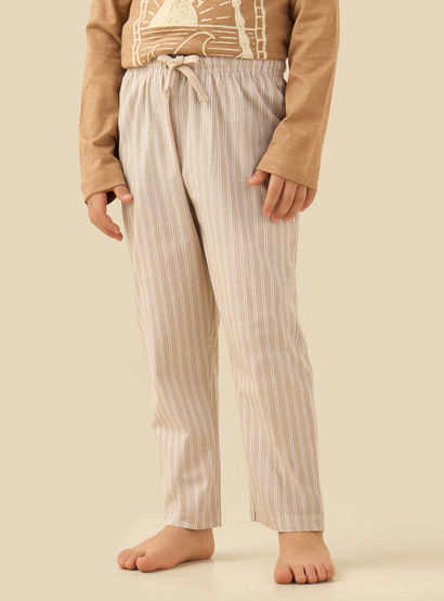 Juniors Cotton Crew Neck Long Sleeve Pyjama Set with Drawstring Closure-boys-clothing-nightwear-image-3