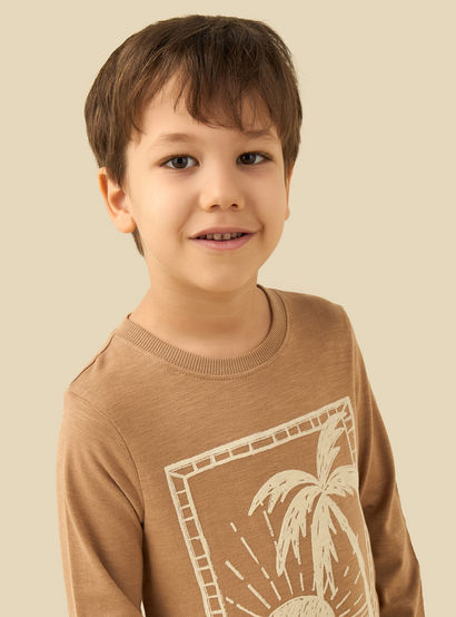 Juniors Cotton Crew Neck Long Sleeve Pyjama Set with Drawstring Closure-boys-clothing-nightwear-image-5
