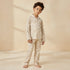 Juniors Collared Long Sleeves Pyjama Set with Palm Tree Print - Beige / 2-3 yrs