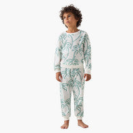 Juniors Cotton Crew Neck Long Sleeves Pyjama Set with Bear Print-undefined-image-1