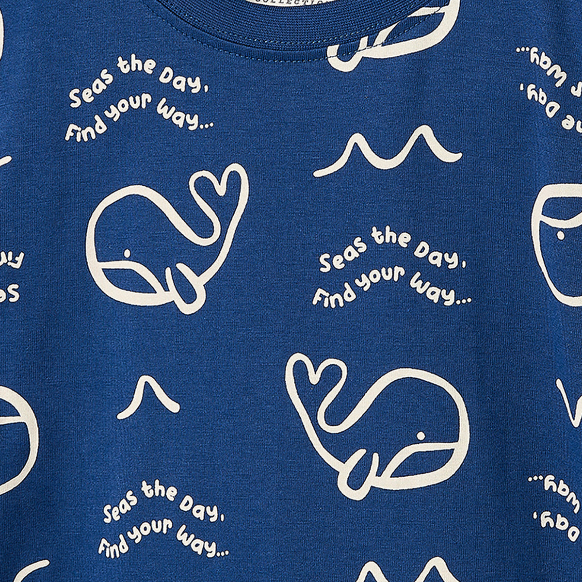 Pack of 2 Juniors Cotton Crew Neck Short Sleeves Pyjama Set with Aquatic Print