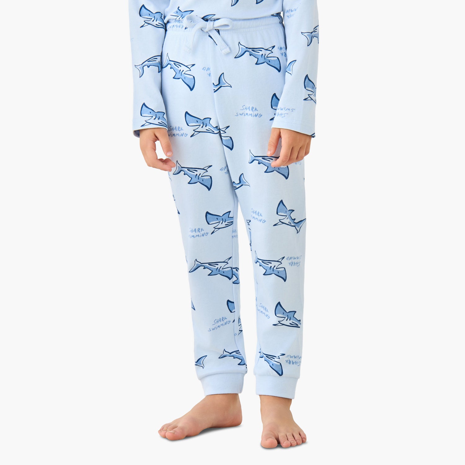 Juniors Cotton Crew Neck Long Sleeves Pyjama Set with Wild Animal Print