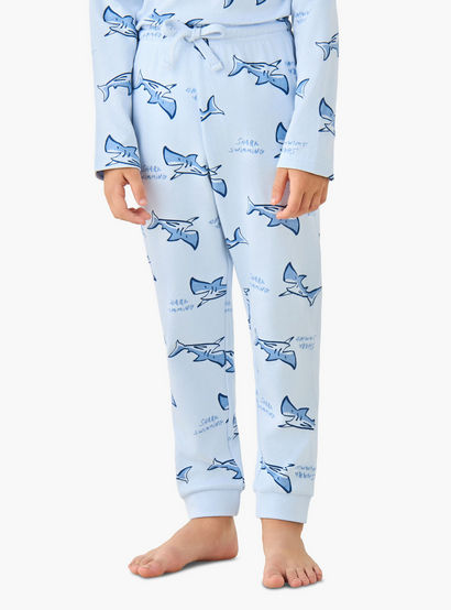 Juniors Cotton Crew Neck Long Sleeves Pyjama Set with Wild Animal Print-promo_babyshop_Buy2for69_UAE130126-image-3