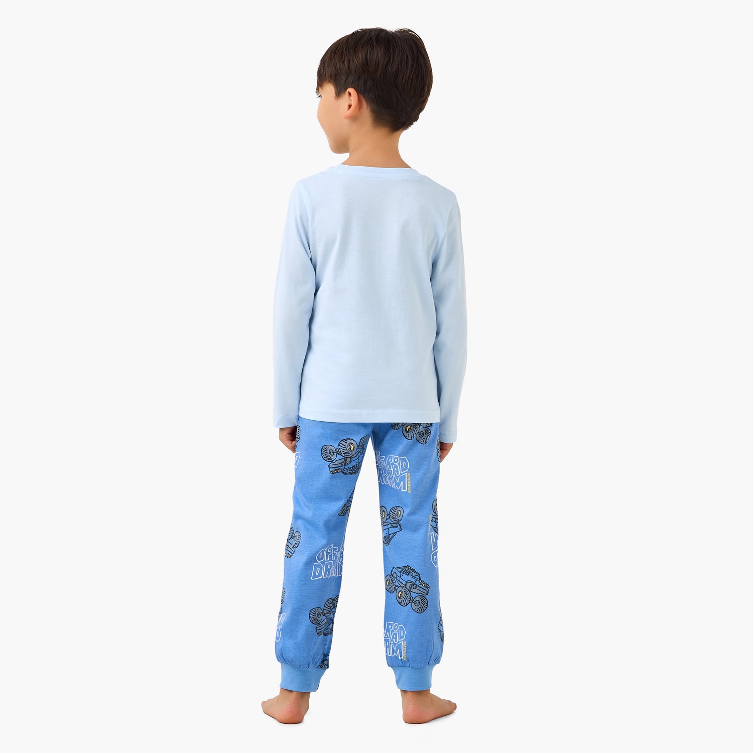 Juniors Cotton Round Neck Long Sleeve Pyjama Set with Wild Animal Print