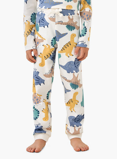Juniors Cotton Crew Neck Long Sleeves Pyjama Set with Dinosaur Print-promo_babyshop_Buy2for69_UAE130126-image-3