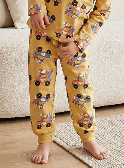 Juniors Cotton Round Neck Long Sleeves Pyjama Set with Vehicle Print-promo_babyshop_Buy2for69_UAE130126-image-4