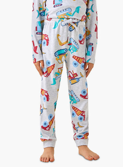 Juniors Cotton Crew Neck Long Sleeves Pyjama Set with Dinosaur Print-promo_babyshop_Buy2for69_UAE130126-image-3