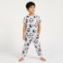 Juniors Cotton Crew Neck Short Sleeves Pyjama Set with Football Print - Grey / 2-3 yrs