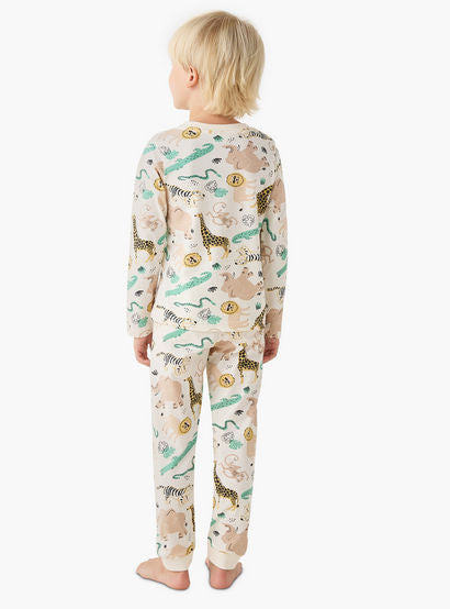 Juniors Cotton Crew Neck Long Sleeves Pyjama Set with Dinosaur Print-promo_babyshop_Buy2for69_UAE130126-image-3
