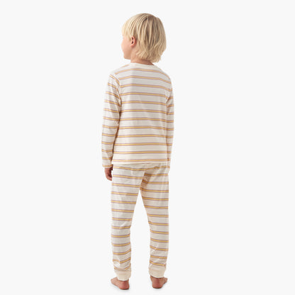 Juniors Cotton Crew Neck Long Sleeves Pyjama Set with Wild Animal Print