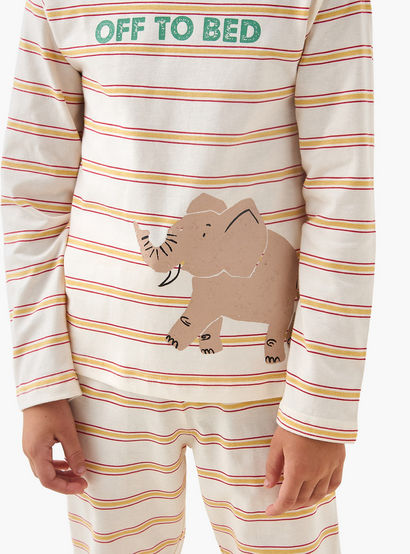 Juniors Cotton Crew Neck Long Sleeves Pyjama Set with Wild Animal Print-promo_babyshop_Buy2for69_UAE130126-image-5