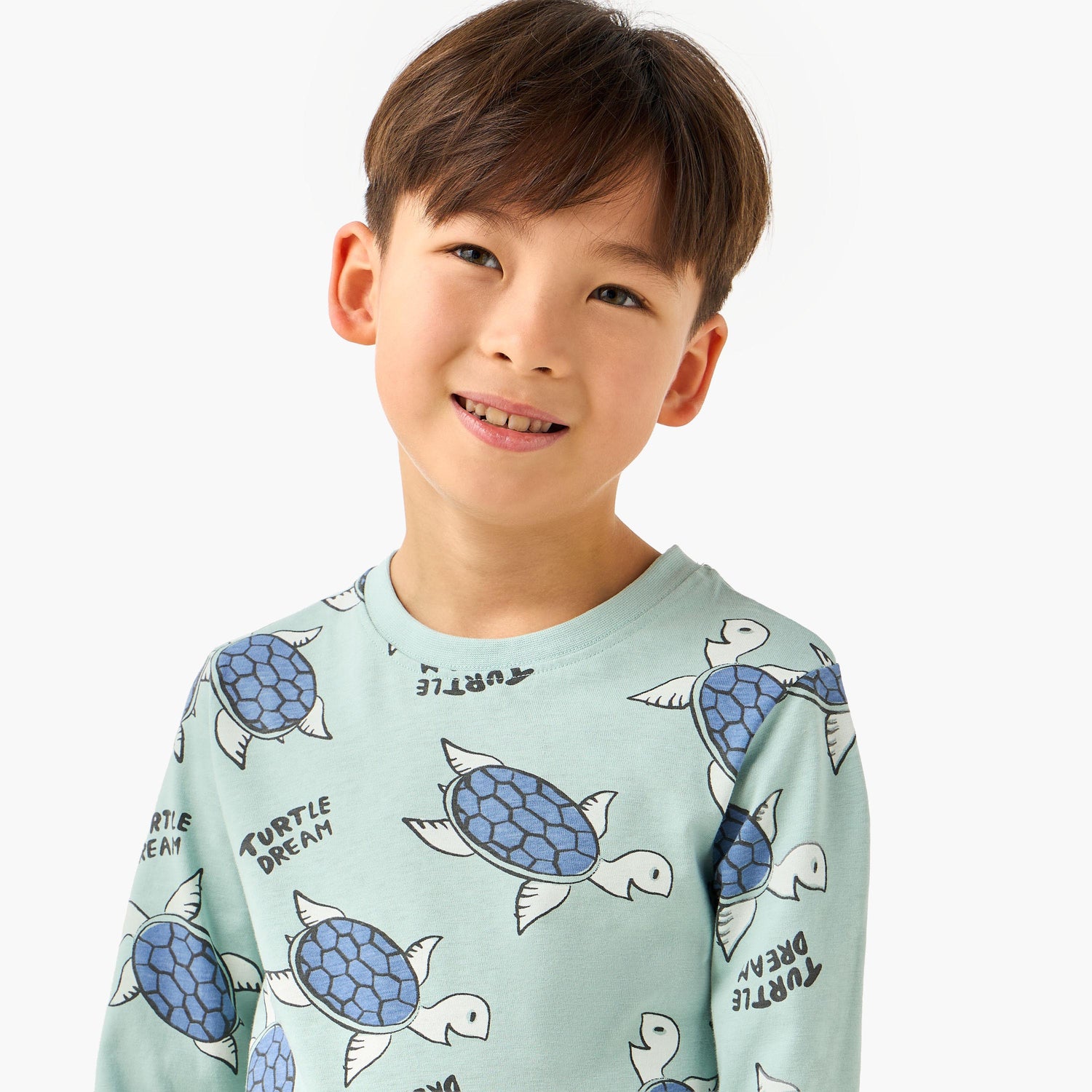 Juniors Cotton Crew Neck Long Sleeves Pyjama Set with Wild Animal Print