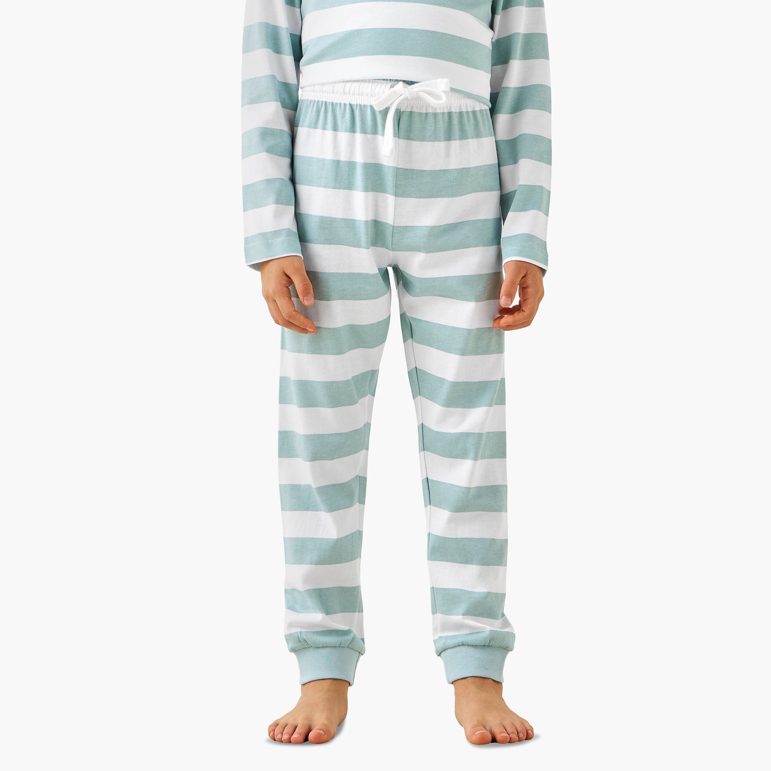 Juniors Cotton Crew Neck Long Sleeves Pyjama Set with Underwater Print
